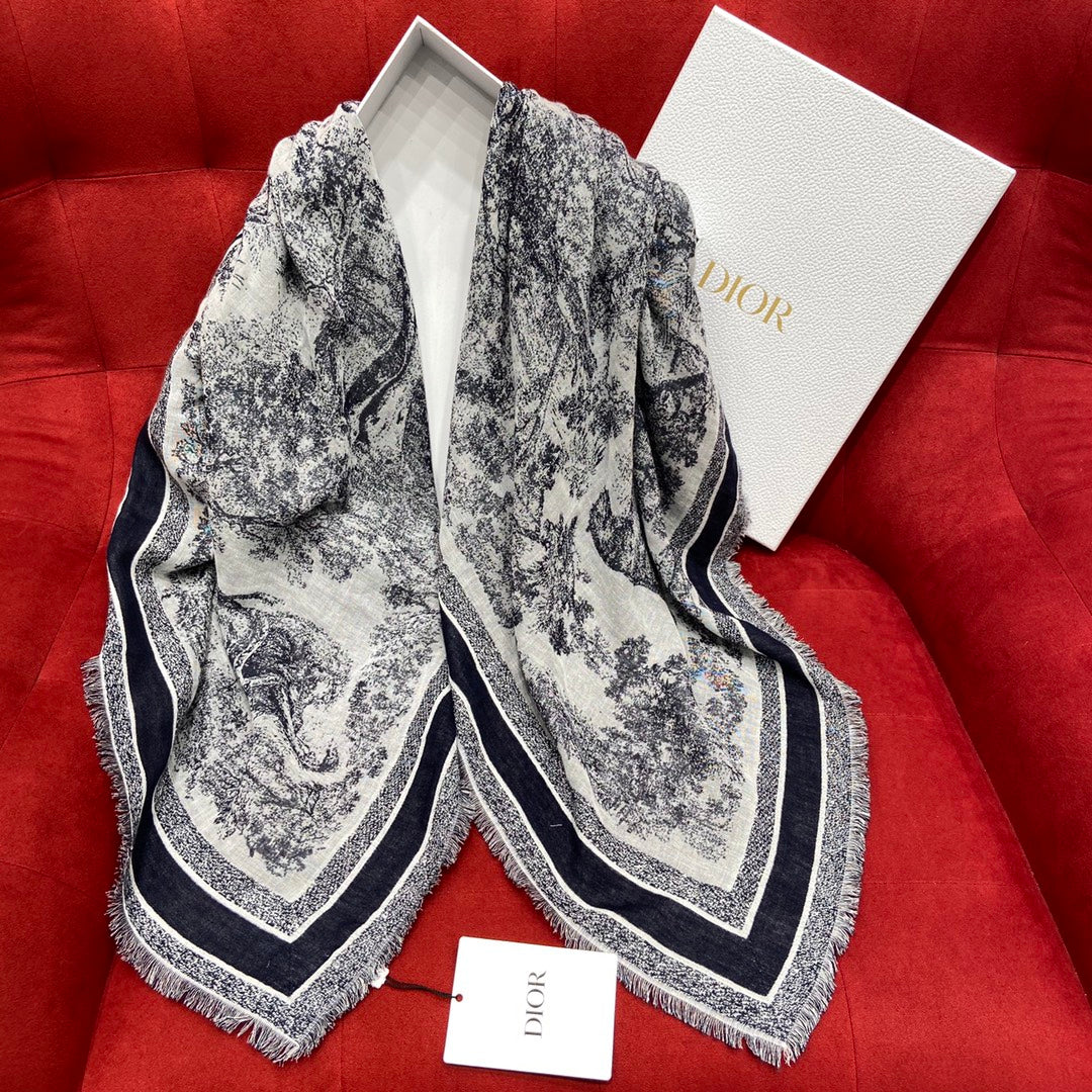 DIOR SCARF 140 CM IN WOOL MIX SILK 667138
