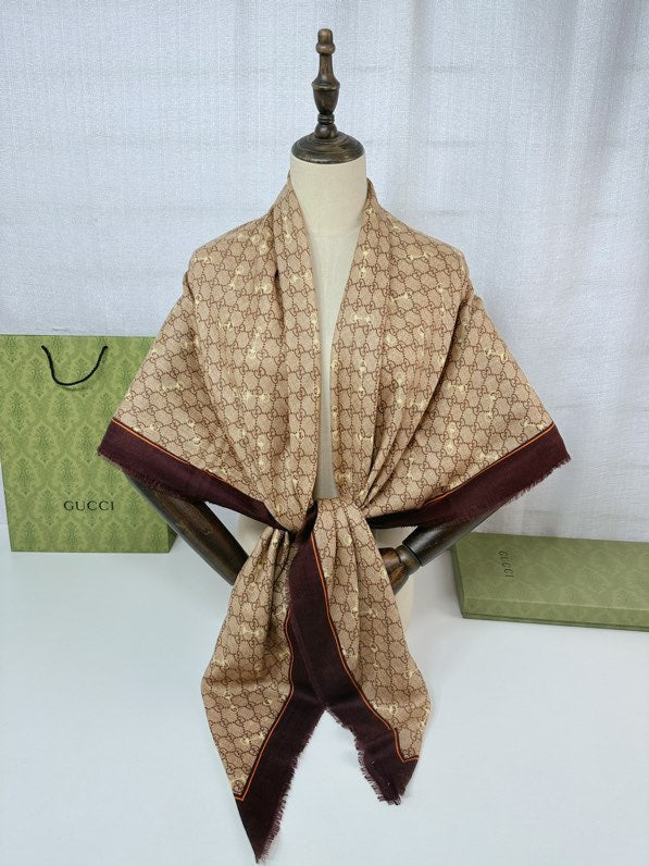 GUCCI 25S SCARF 140 IN CASHMERE 740366