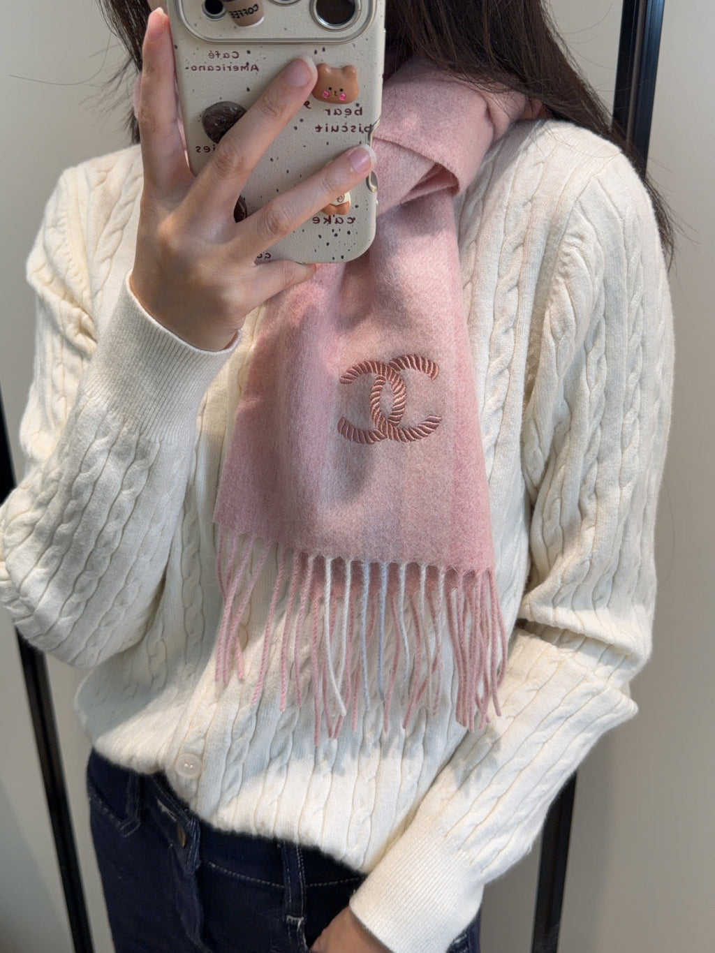 CHANEL 25S SCARF 180 CM IN CASHMERE 942892