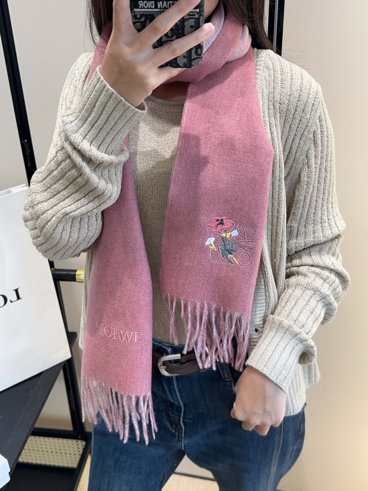 LOEWE 25S SCARF 180 IN CASHMERE 858194
