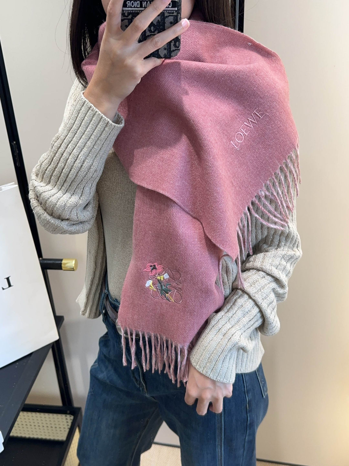 LOEWE 25S SCARF 180 IN CASHMERE 858194