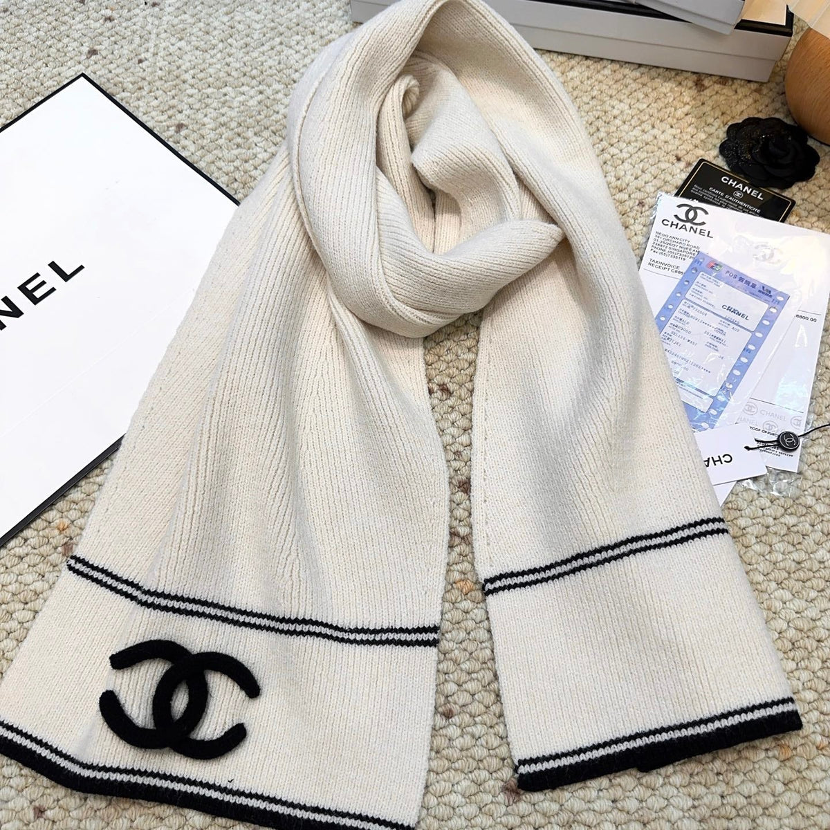 CHANEL 25S SCARF 175 IN CASHMERE 932236
