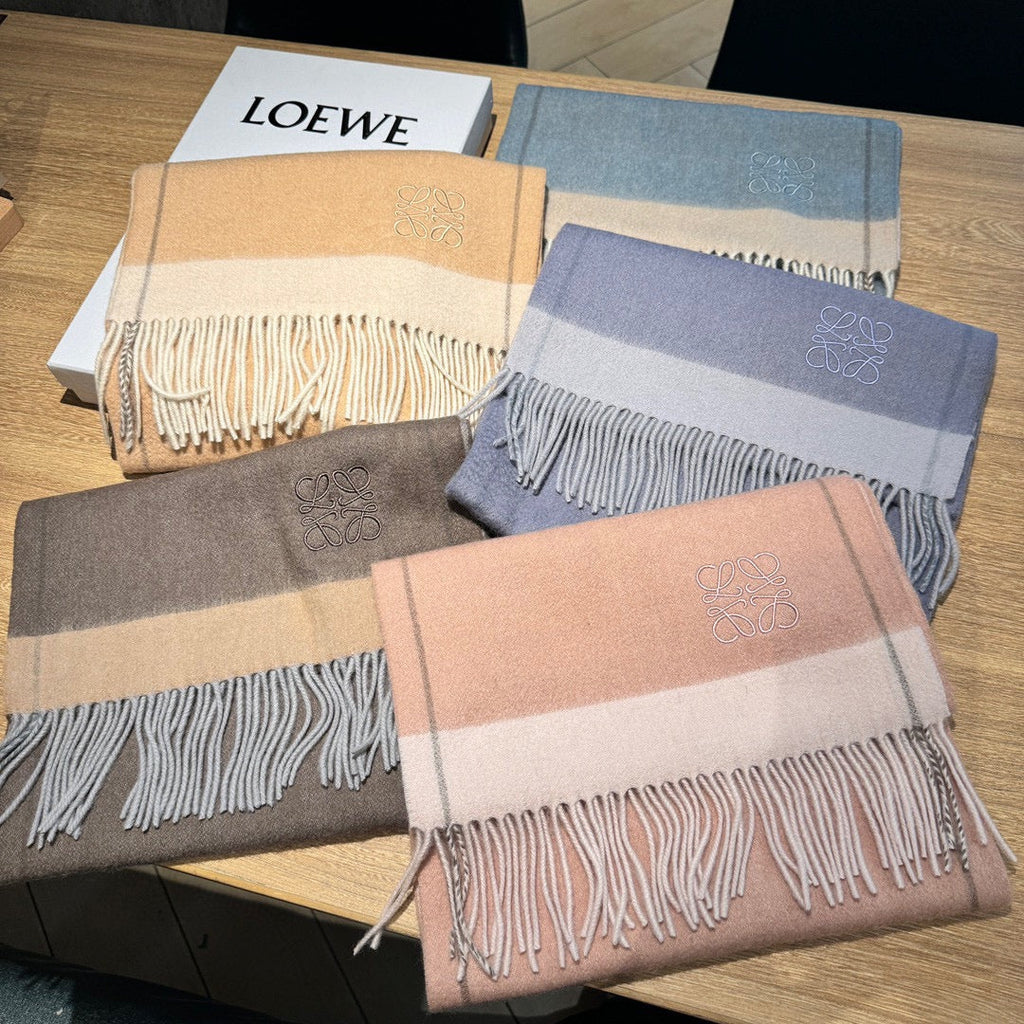 LOEWE SCARF 180 CM IN DESERT SAND CASHMERE 407397