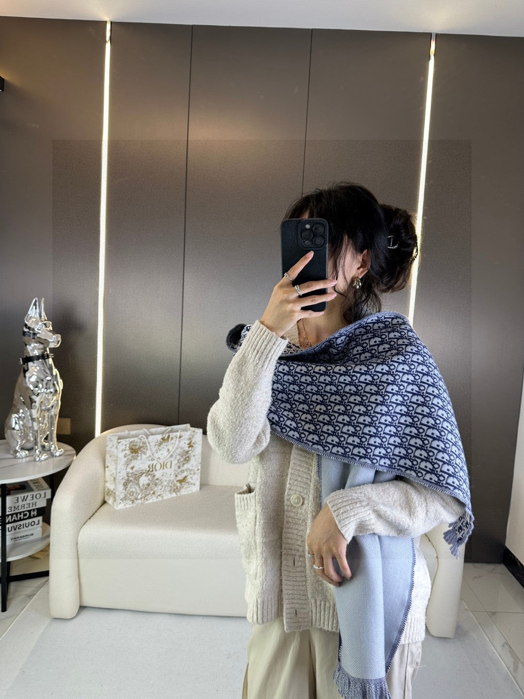 DIOR SCARF 200 CM IN CASHMERE 603607