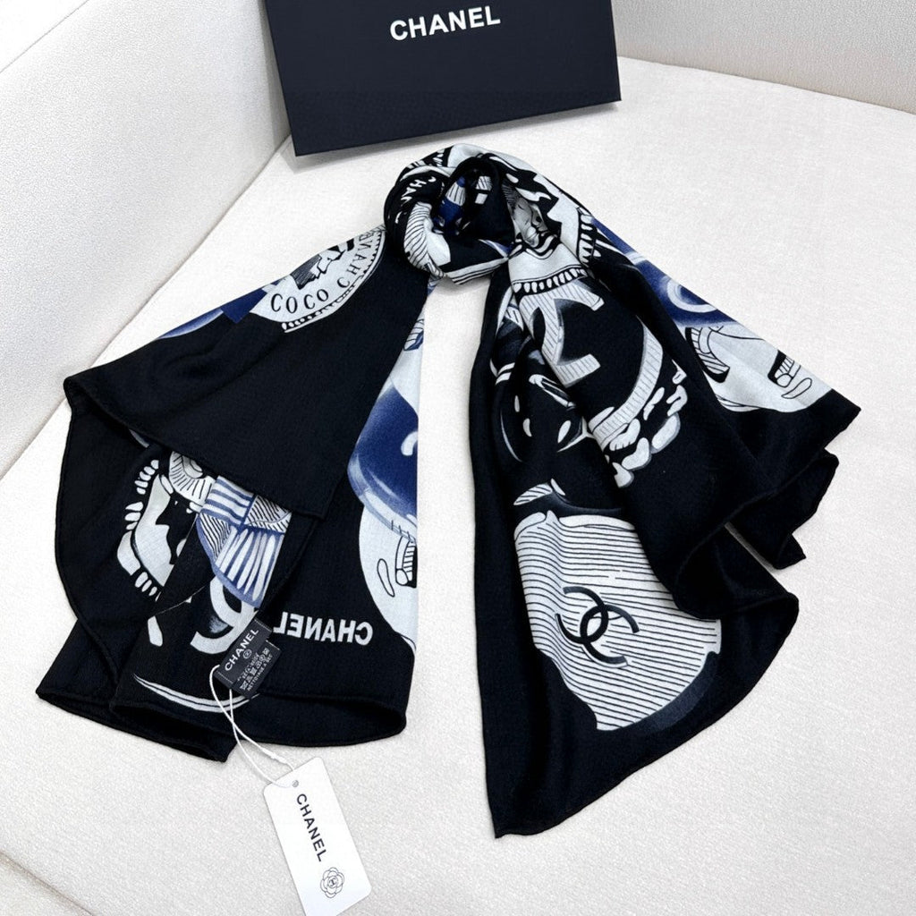 CHANEL 25S SCARF 140 IN CASHMERE 991917