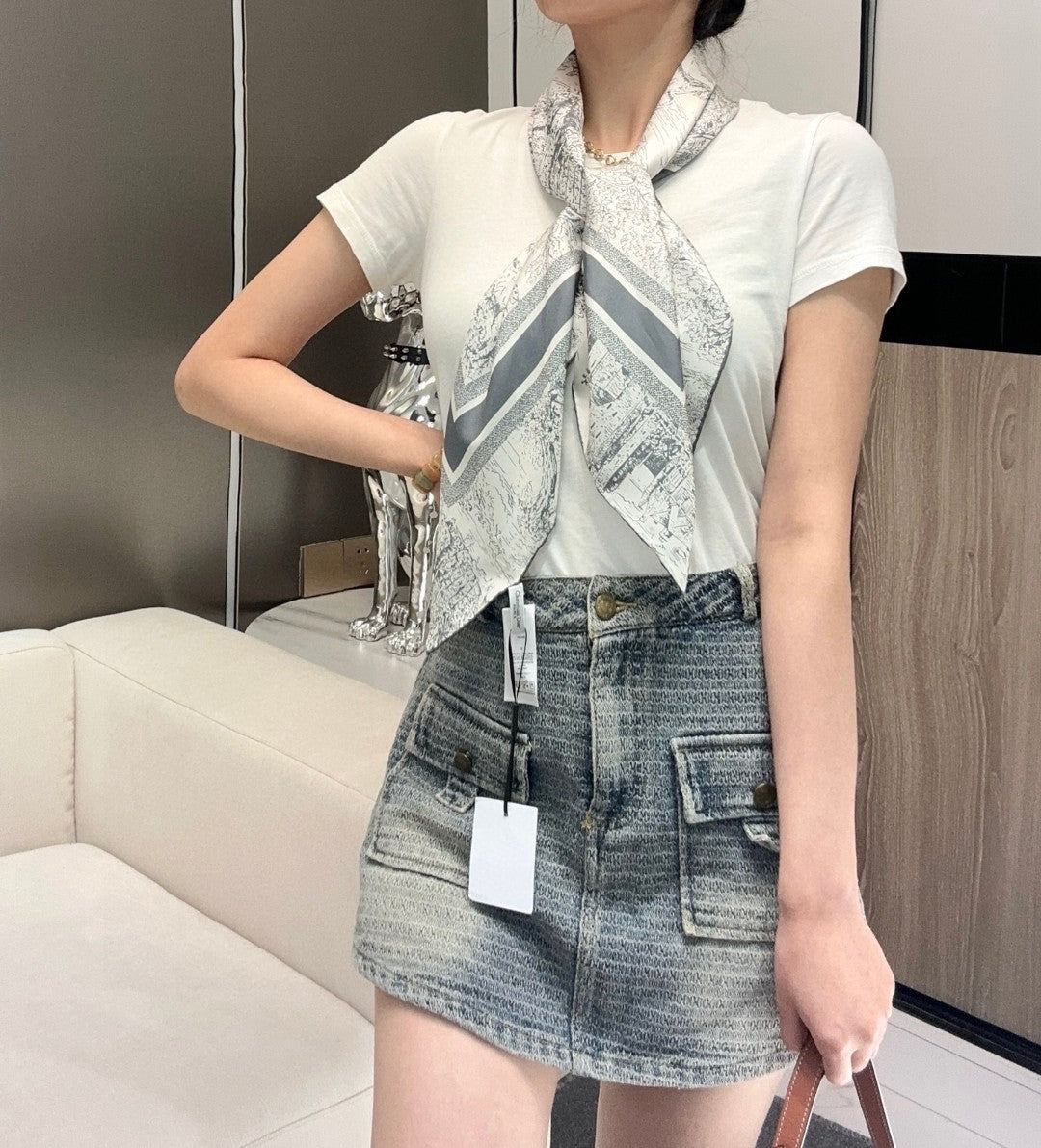 DIOR SCARF 90 CM IN SILK FABRIC 724823