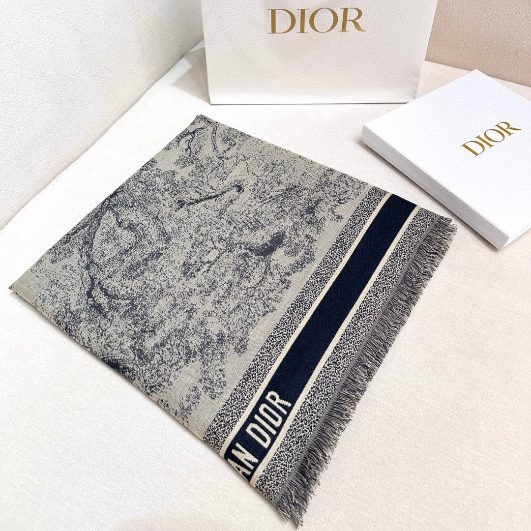 DIOR SCARF 140 CM IN SILK MIX WOOL 733928