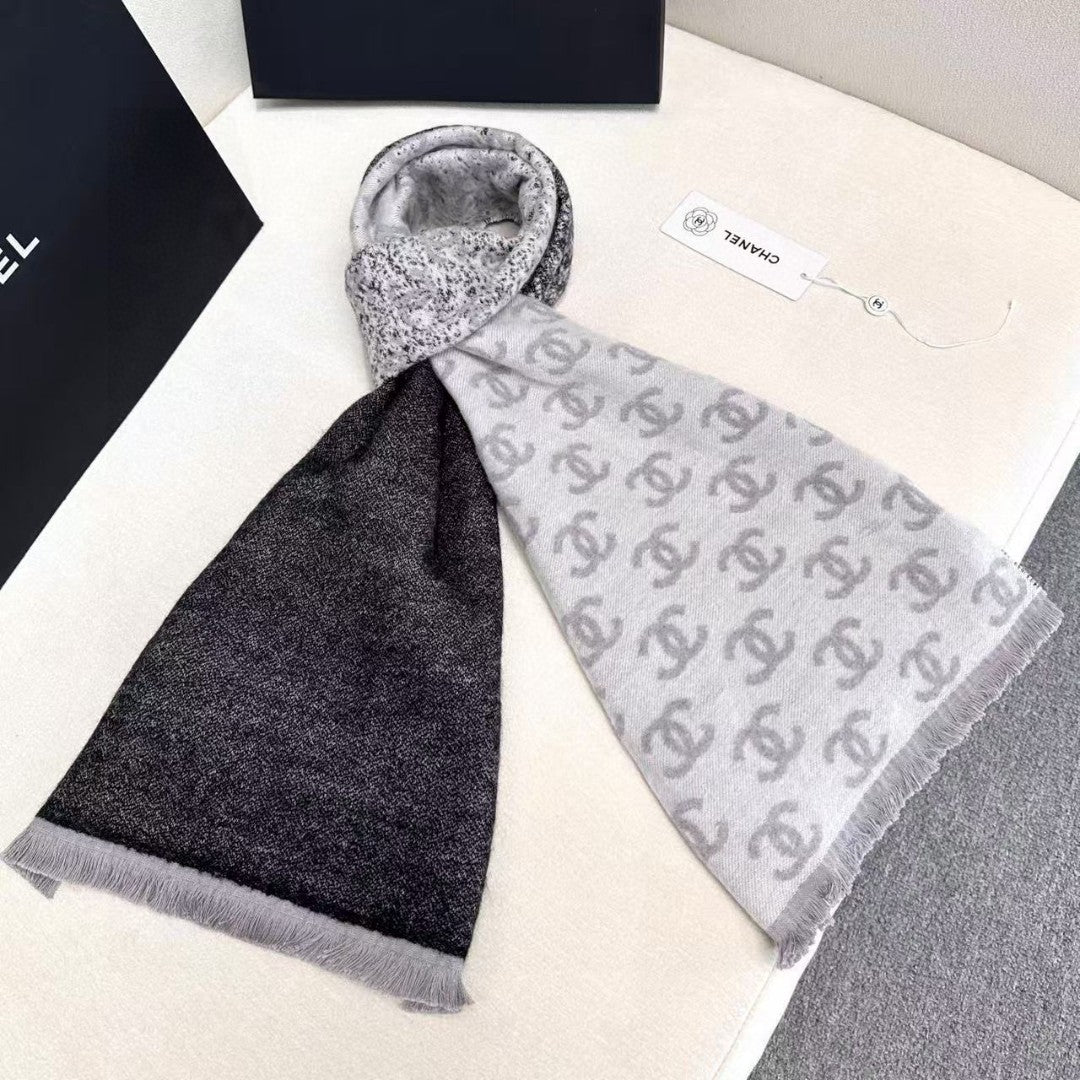 CHANEL 25S SCARF 185 IN CASHMERE WOOL 733953