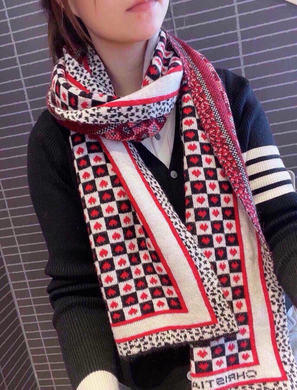 DIOR CLASSIC SCARF 180 CM IN COLORFUL WOOL 418257